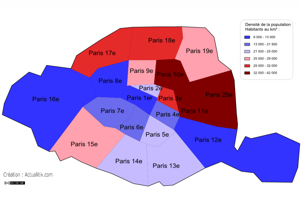 Densité de la population à Paris