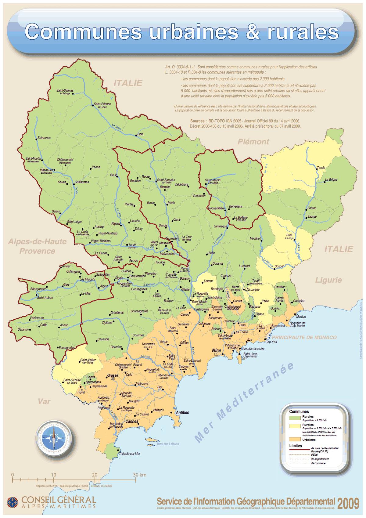 Carte des Alpes-Maritimes - Cartes et plans du département