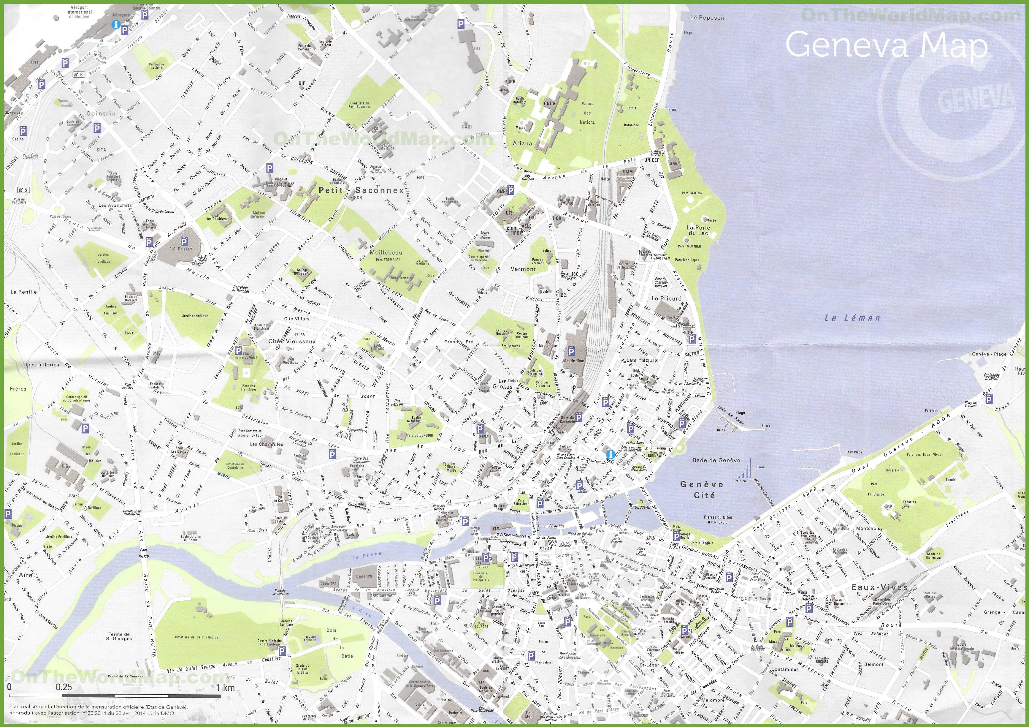 Carte de Genève Cartes et plans de Genève, sites touristiques, bus