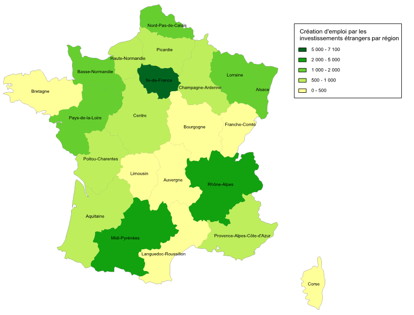 Investissement étrangers par régions