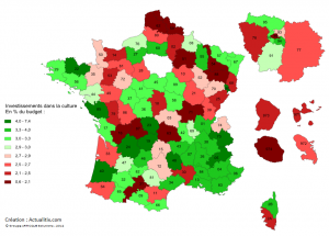 Carte investissement département dans culture