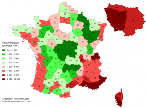 Carte prix immobilier par département