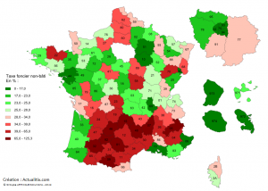 Carte taxe foncière sur le non bâti