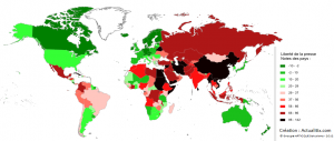 Carte de la liberté de la presse et des journalistes