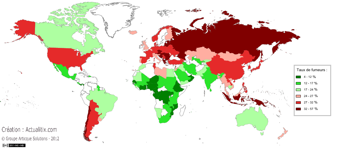 Carte du nombre de fumeurs