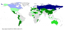 Pays exportateurs de gaz naturel en 2012