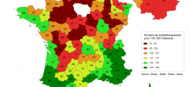 Nombre de kinésithérapeutes par département