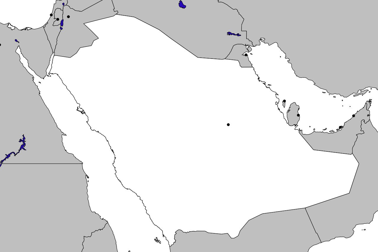 Carte de l'Arabie Saoudite vierge