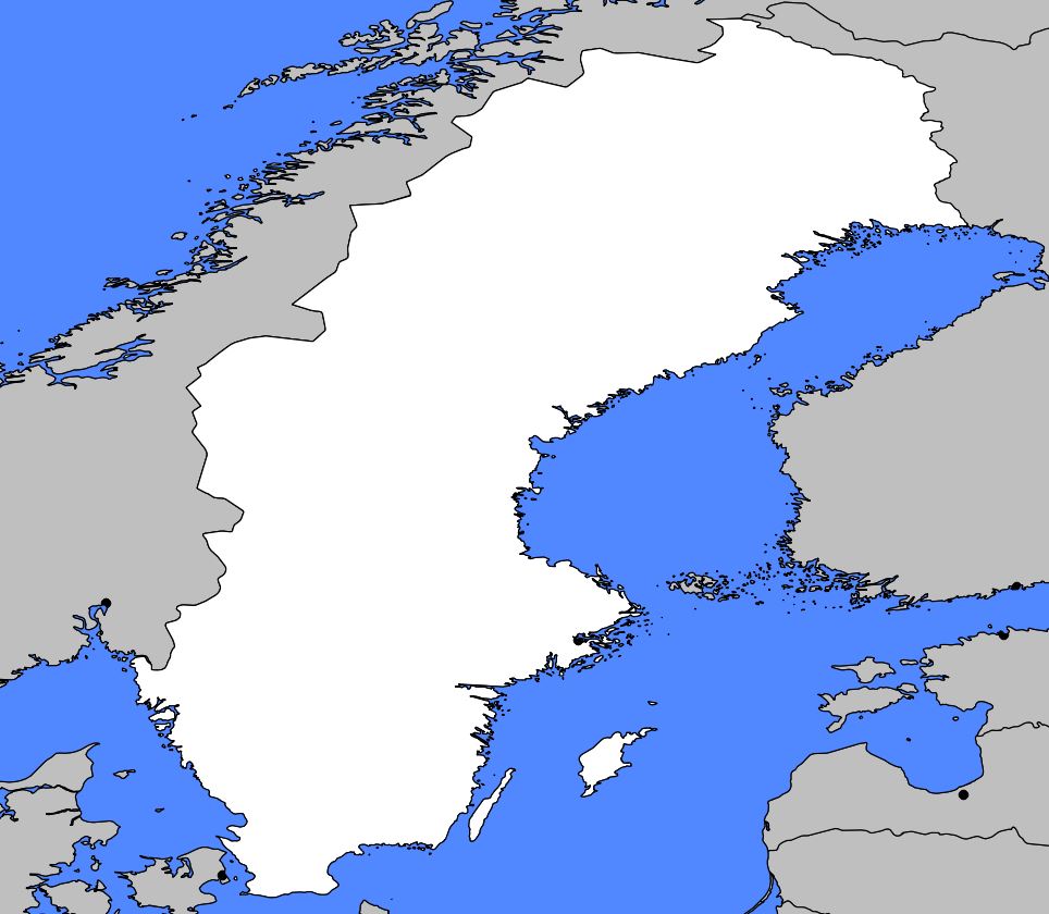 Carte vierge de la Suède