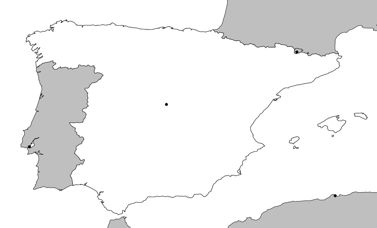 Carte de L'Espagne vierge