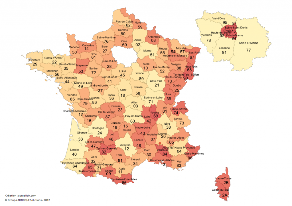 Départements de France métropolitaine Départements de France métropolitaine