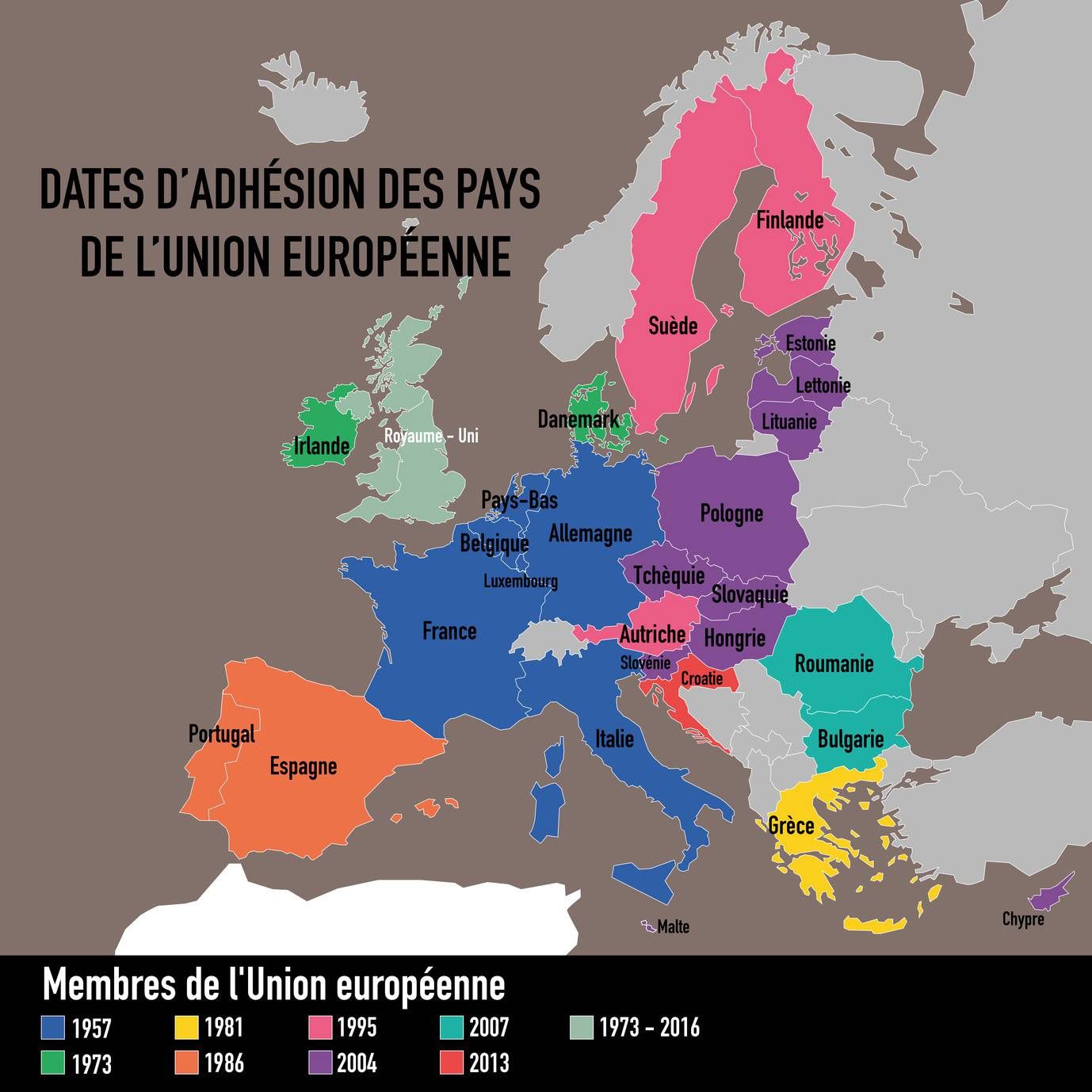 carte des pays de ue