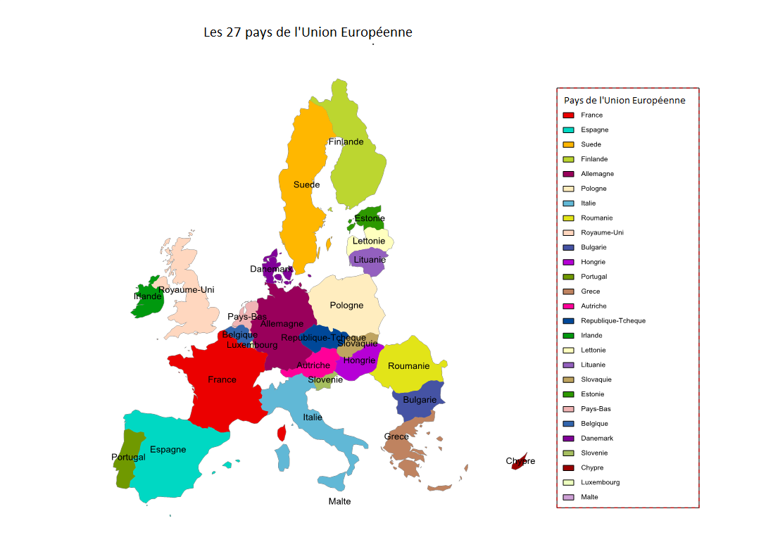 Carte Des Pays De Lunion Européenne Liste Des Pays