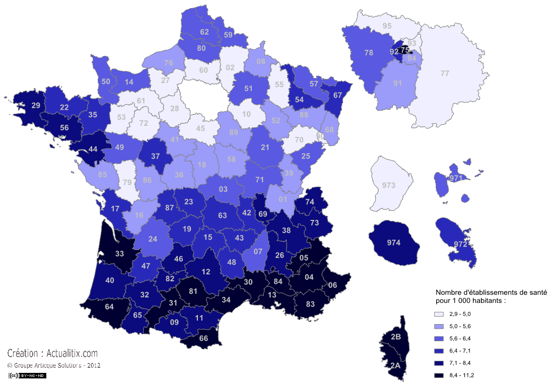 Les établissements de santé en France