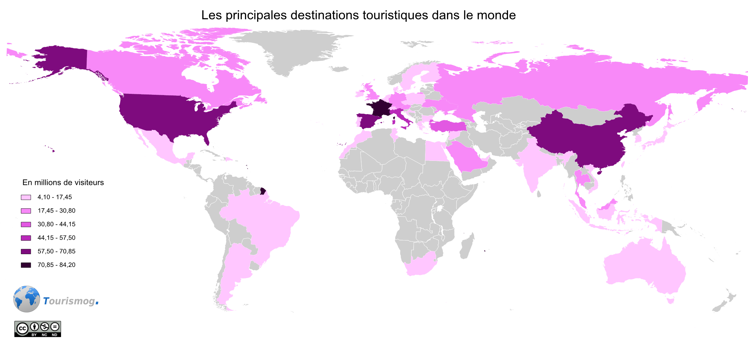 villes touristiques carte du monde