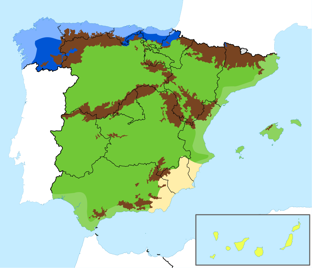 Carte du climat en Espagne Carte du climat en Espagne