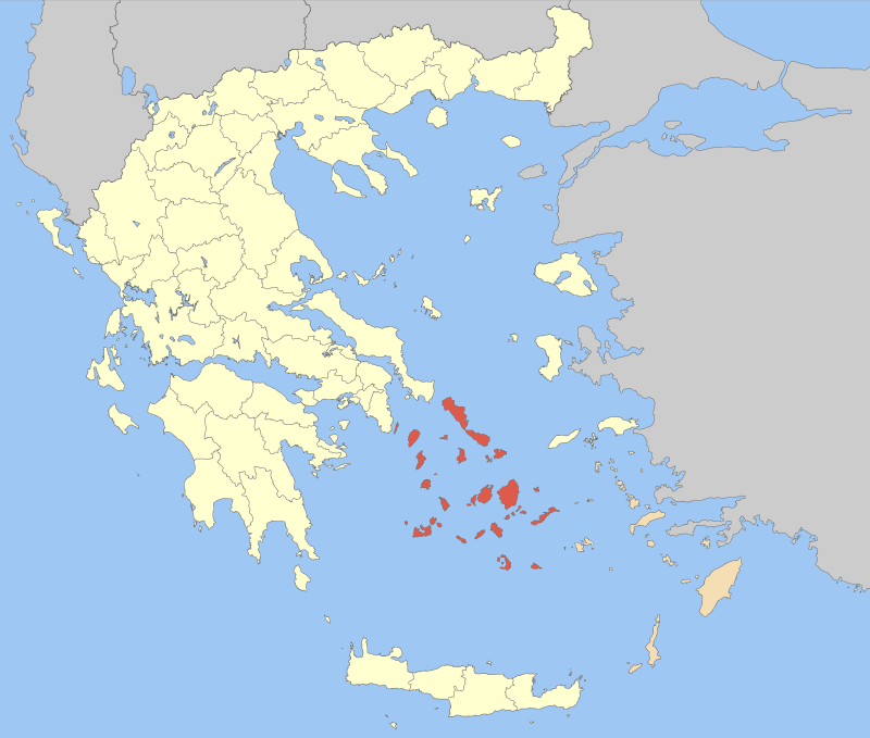 Carte de l'emplacement des Cyclades Carte de l'emplacement des Cyclades