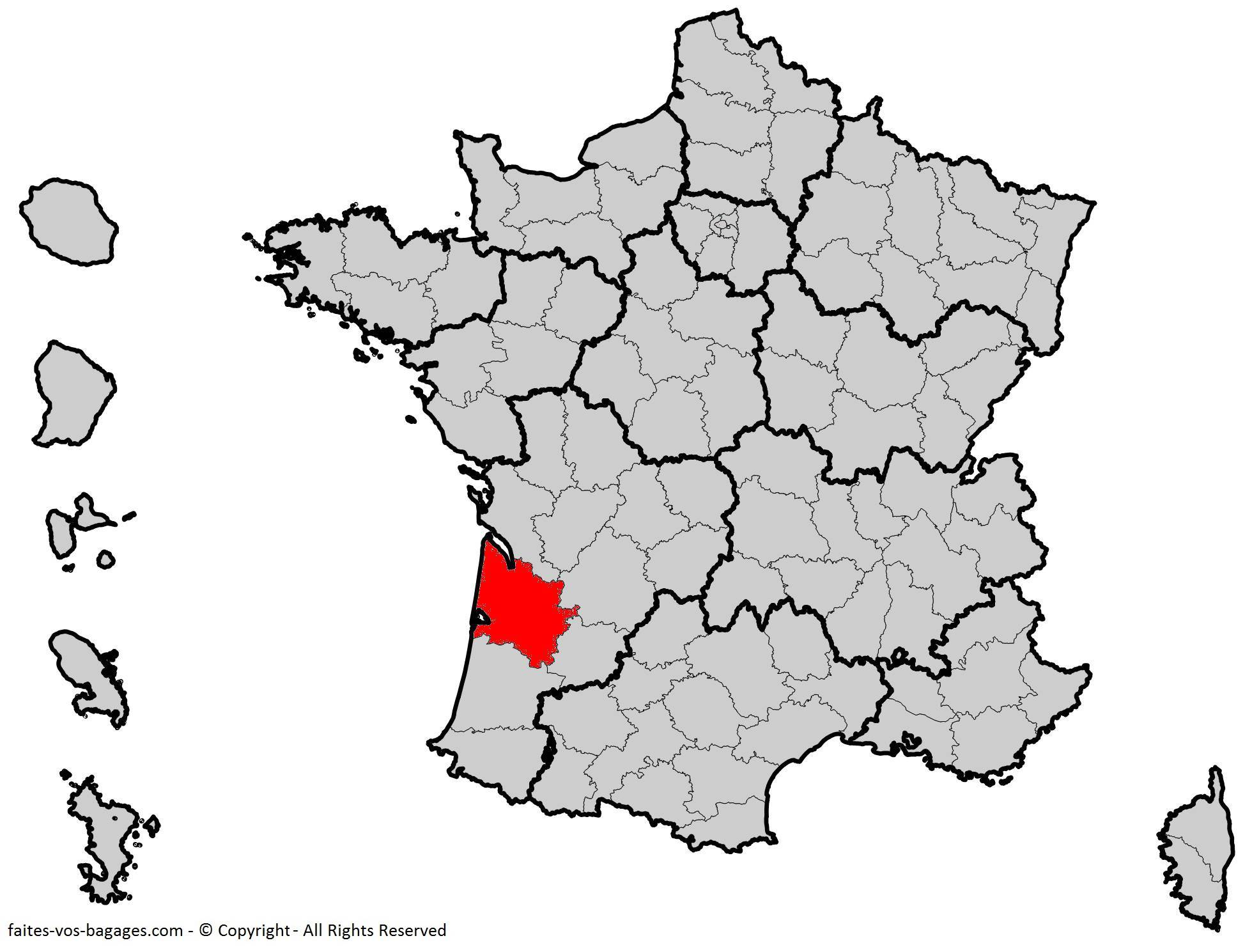 département de la gironde carte de france