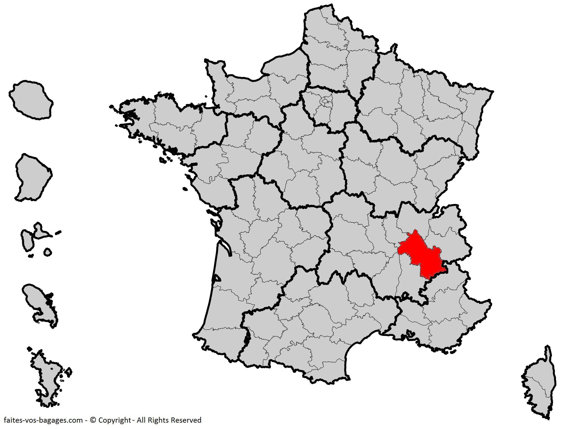 carte du département 38