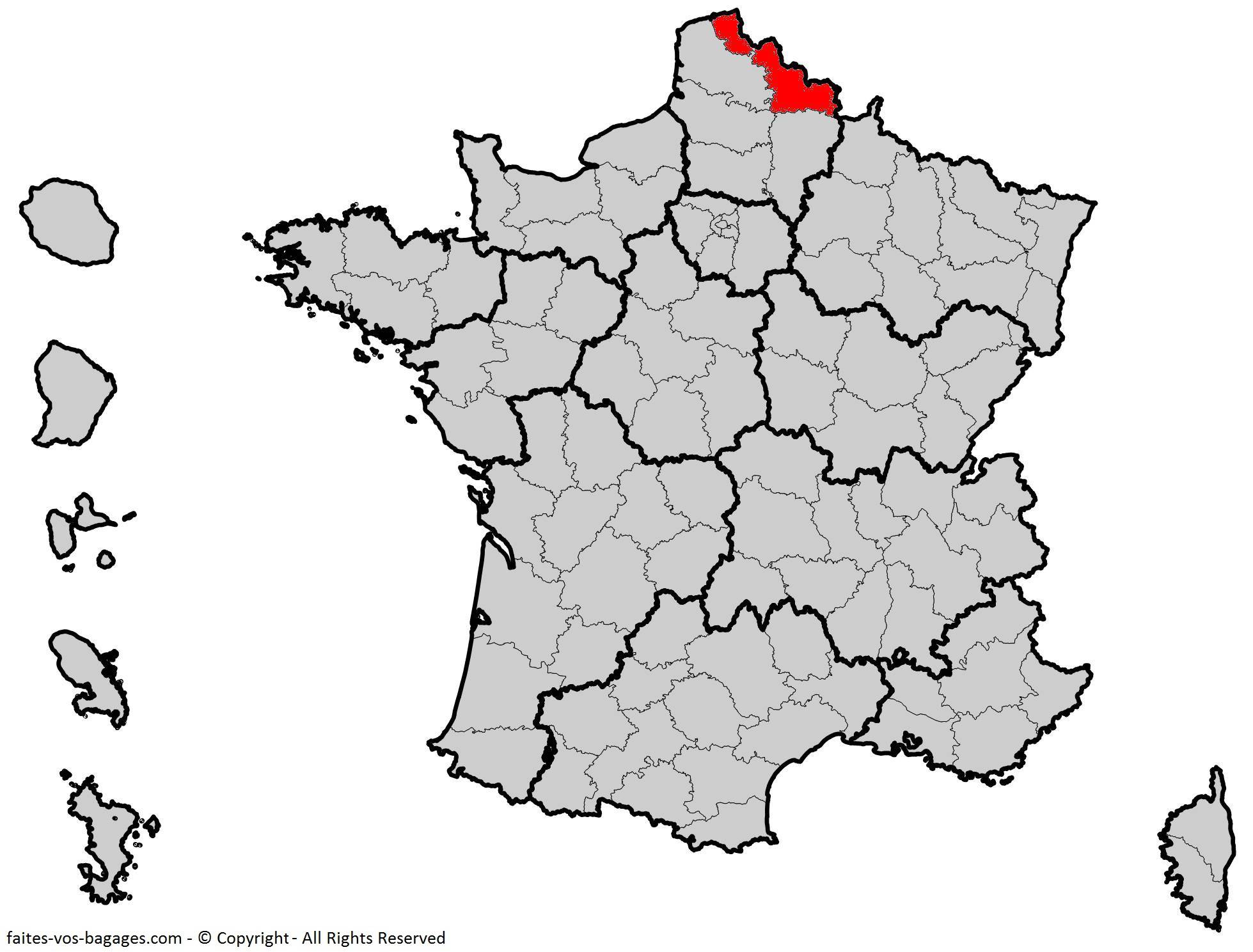 Où se trouve le Nord en France ? Département 59