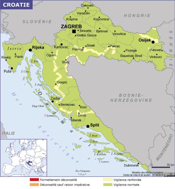 Autre carte de la Croatie