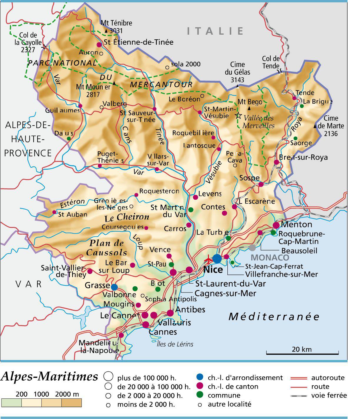 Carte des Alpes-Maritimes - Cartes et plans du département