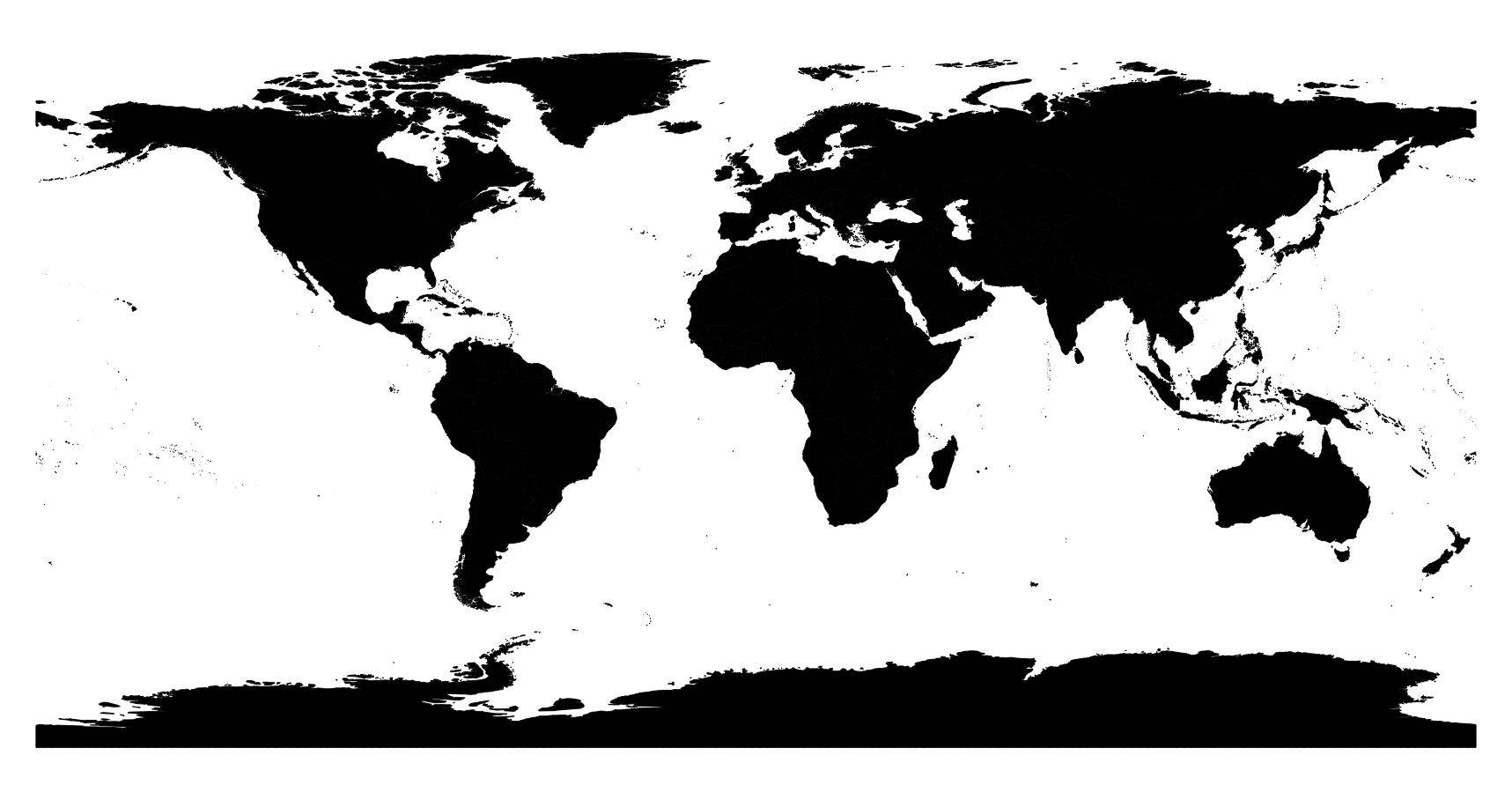 Carte du monde en noir