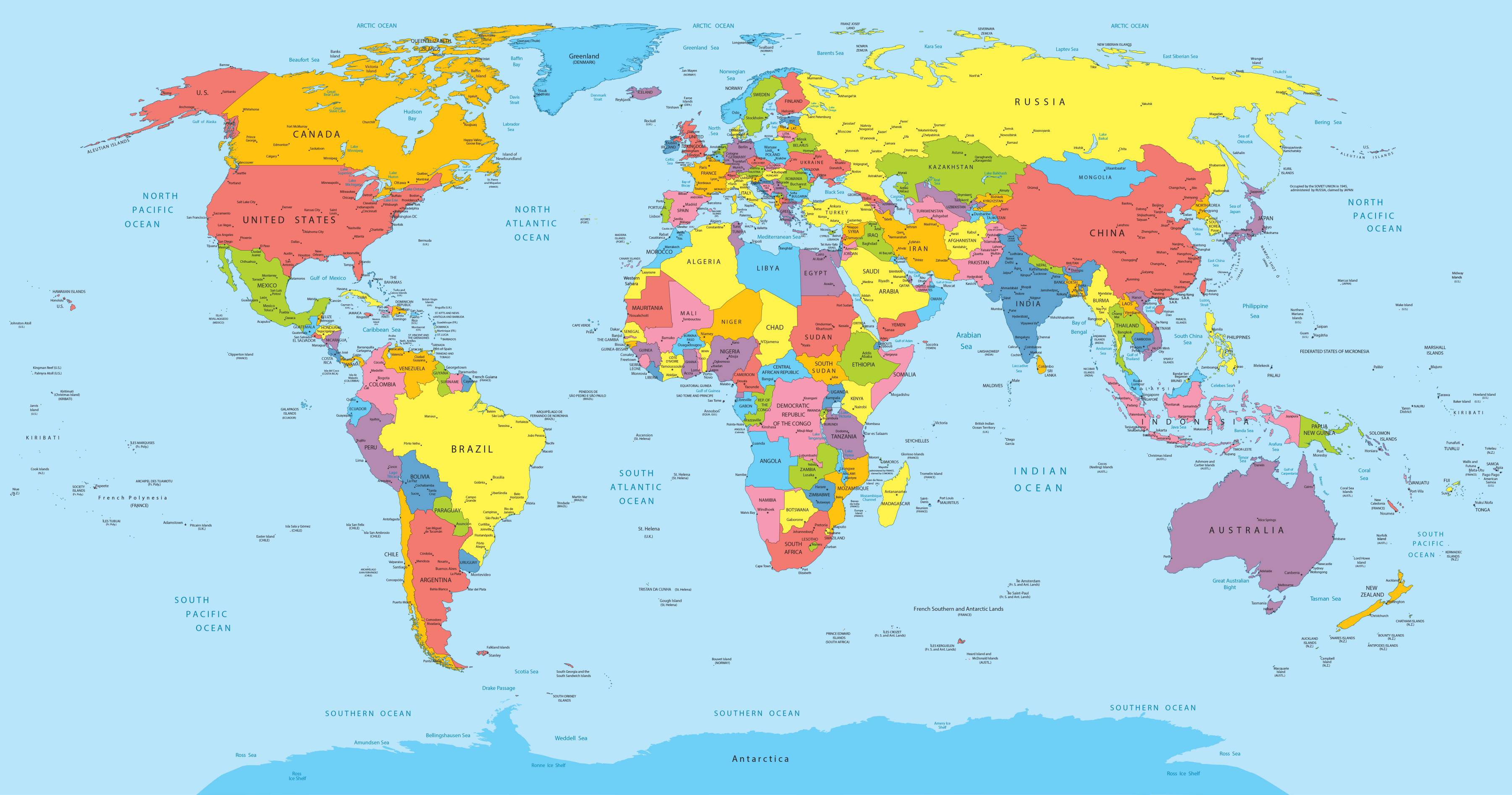 carte mondiale des pays