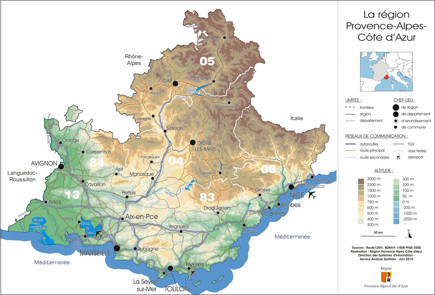 Carte des Alpes-Maritimes - Cartes et plans du département