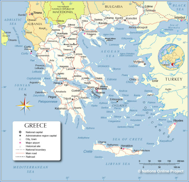 Carte de la grèce