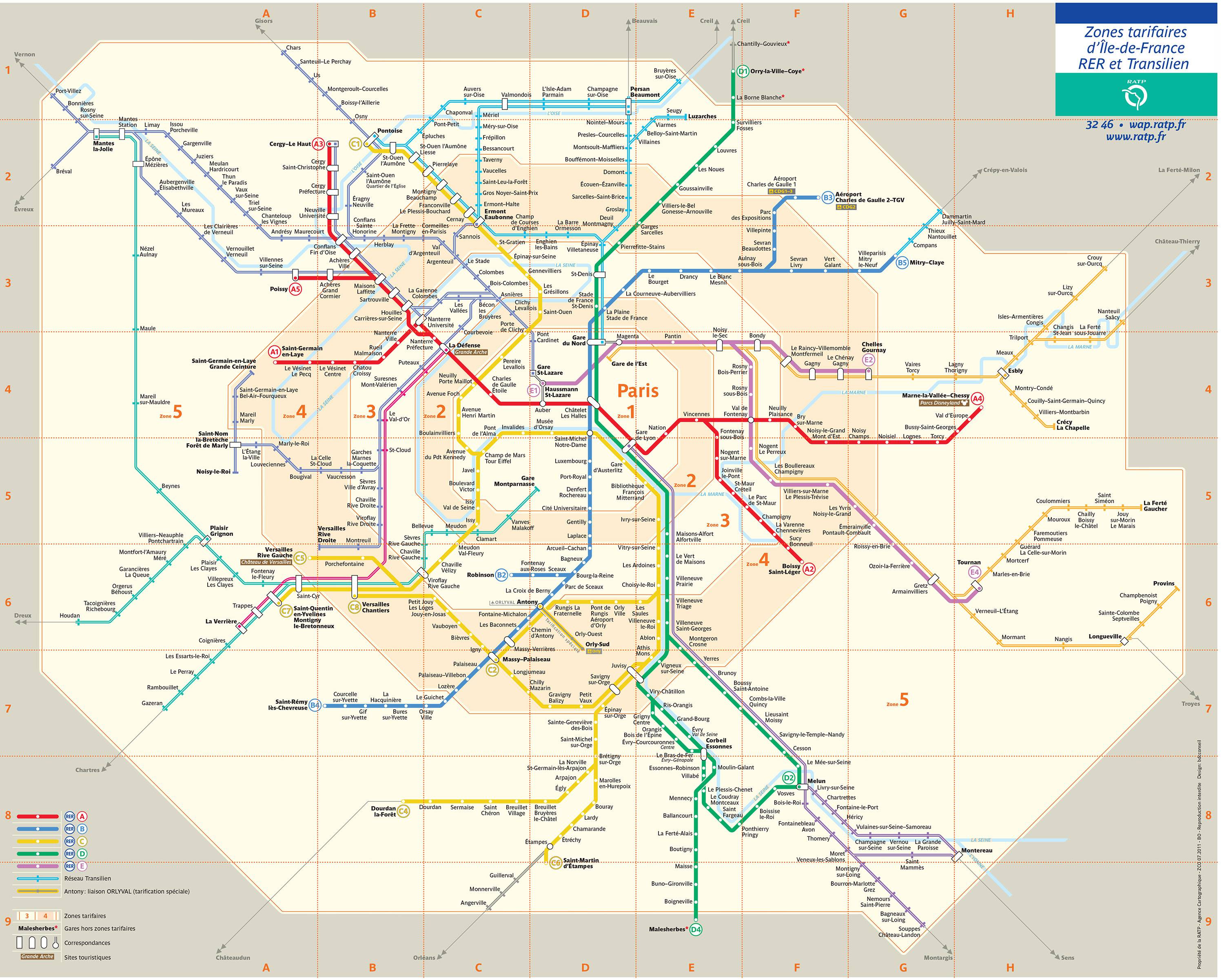 carte transilien paris - réseau transilien carte