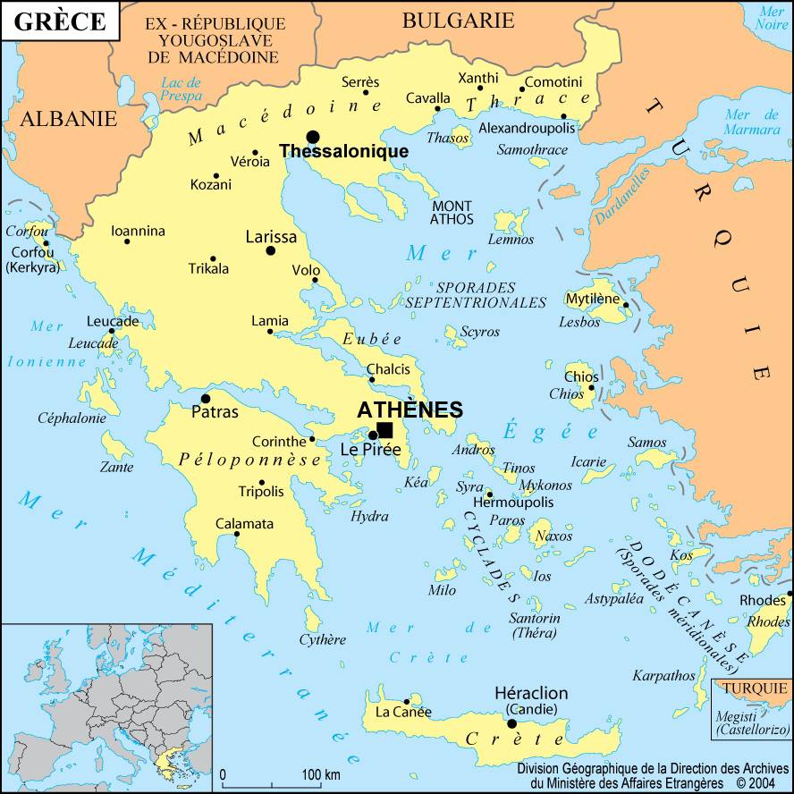 grèce carte du monde
