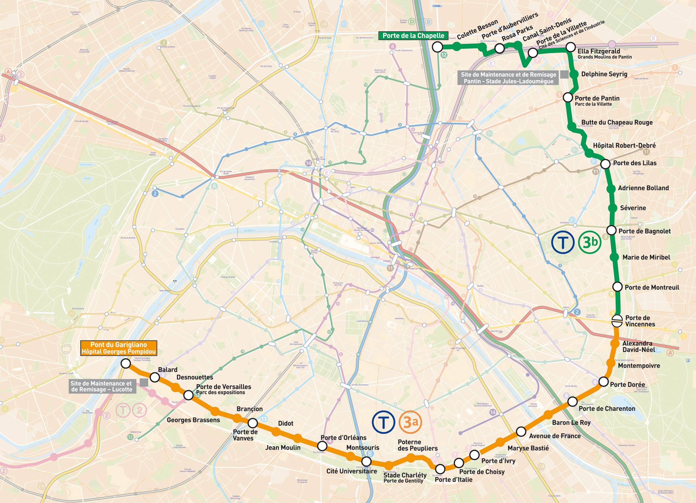 Carte du Tramway de Paris Carte du Tramway de Paris