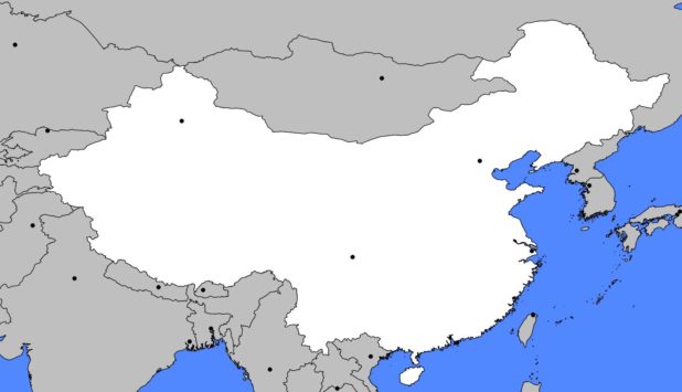 Carte vierge de la Chine