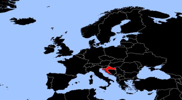 Croatie sur carte d'Europe