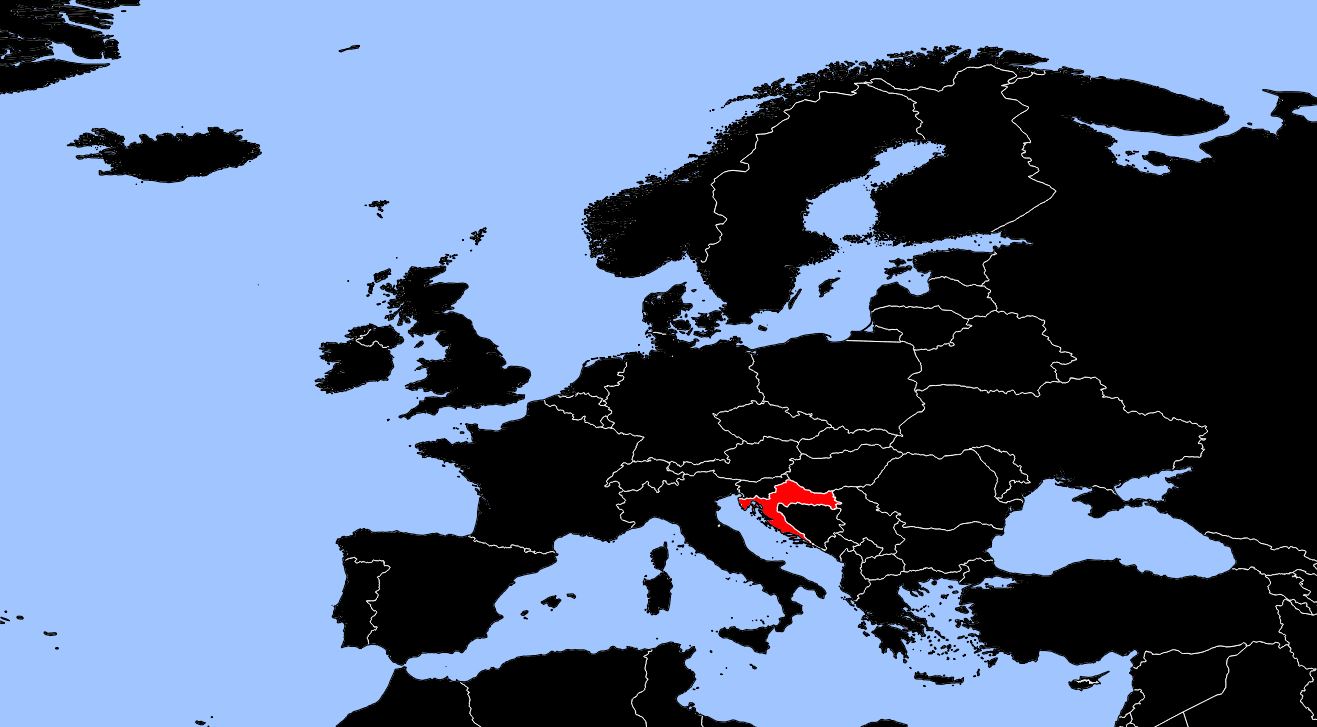 carte croatie dans le monde
