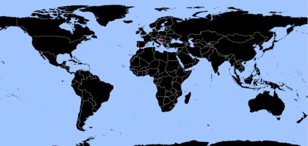 Croatie sur une carte du monde