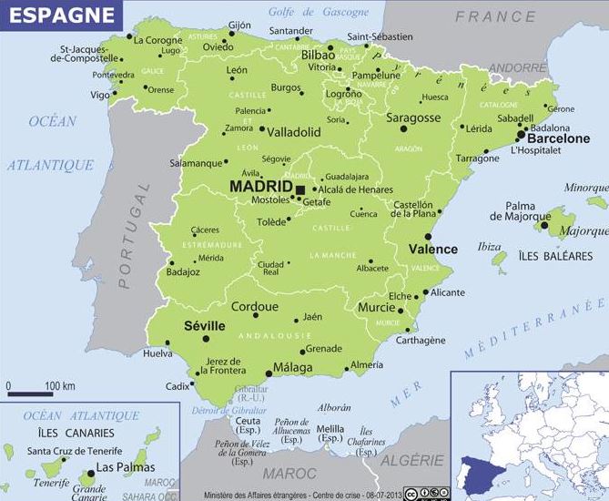 Carte De L Espagne Decouvrrir L Espagne Sous Forme De Carte