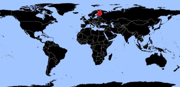 Finlande sur une carte du monde