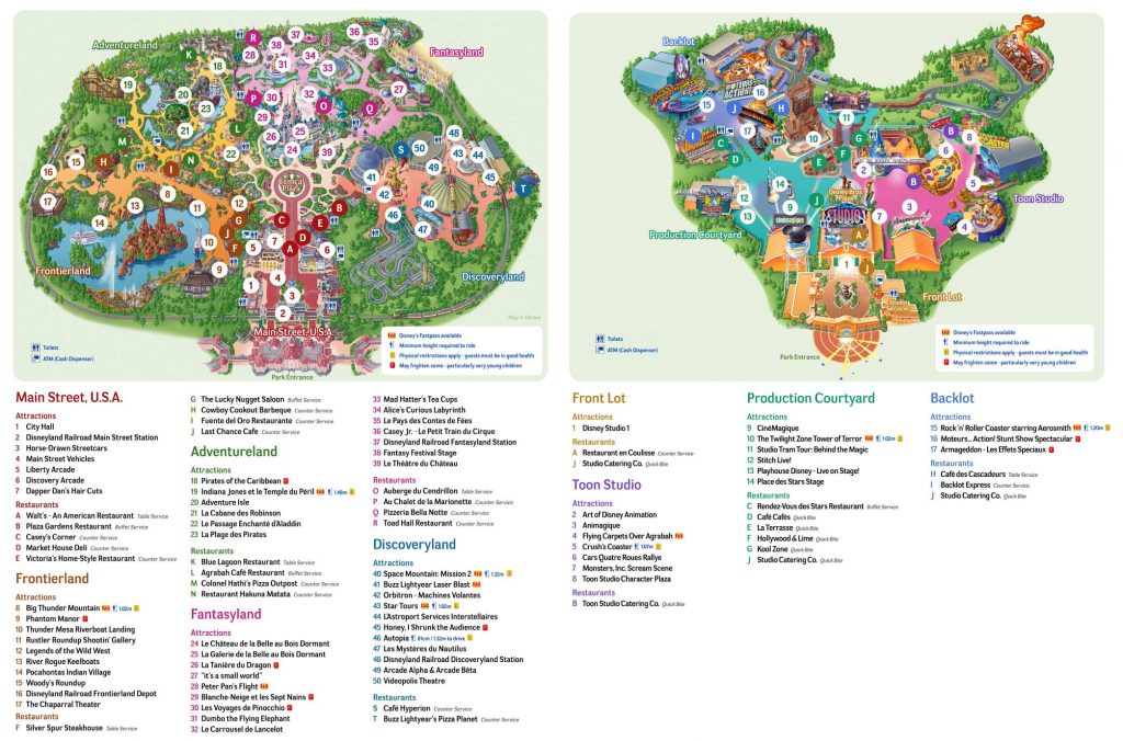 Plan de Disneyland Paris Plan eurodisney & du parc Disneyland