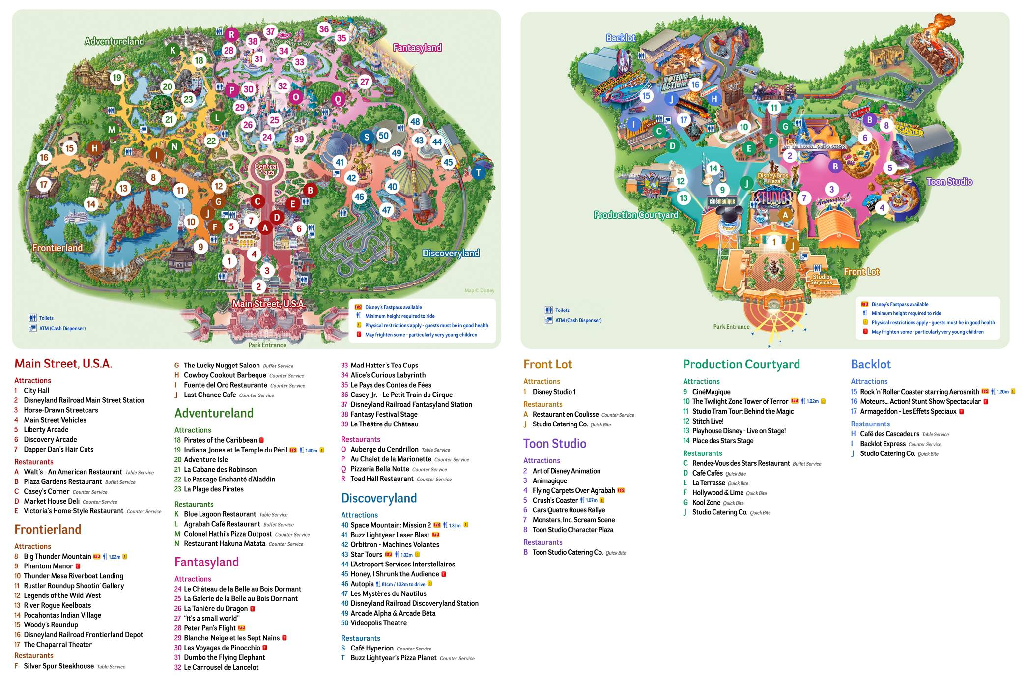 Plan de Disneyland Paris - Plan eurodisney & du parc ...
