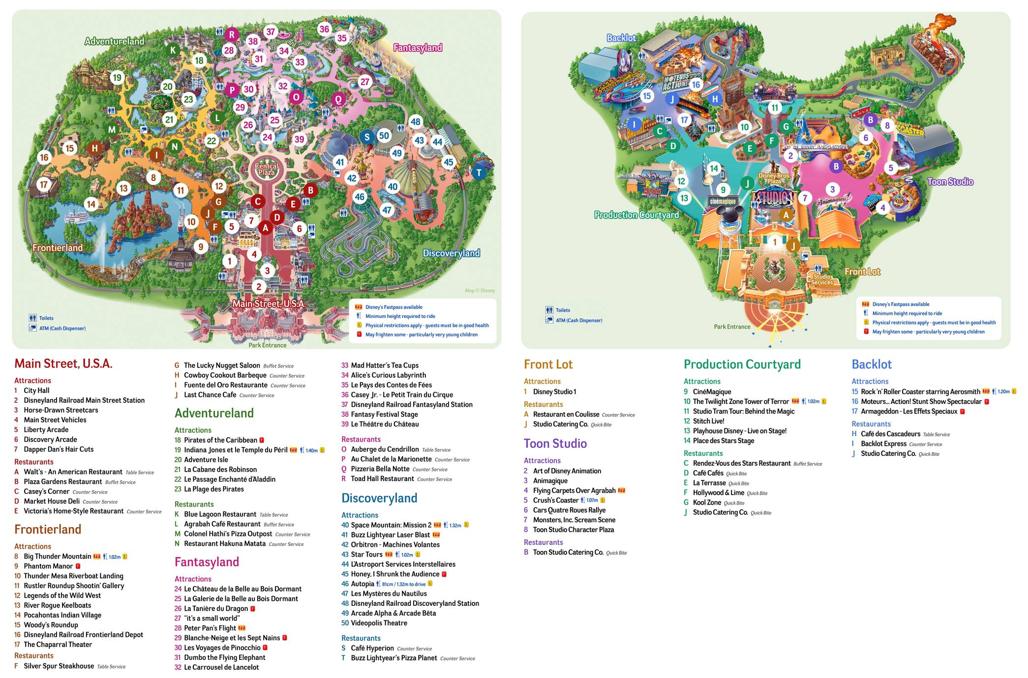 Plan de Disneyland Paris Plan eurodisney & du parc Disneyland