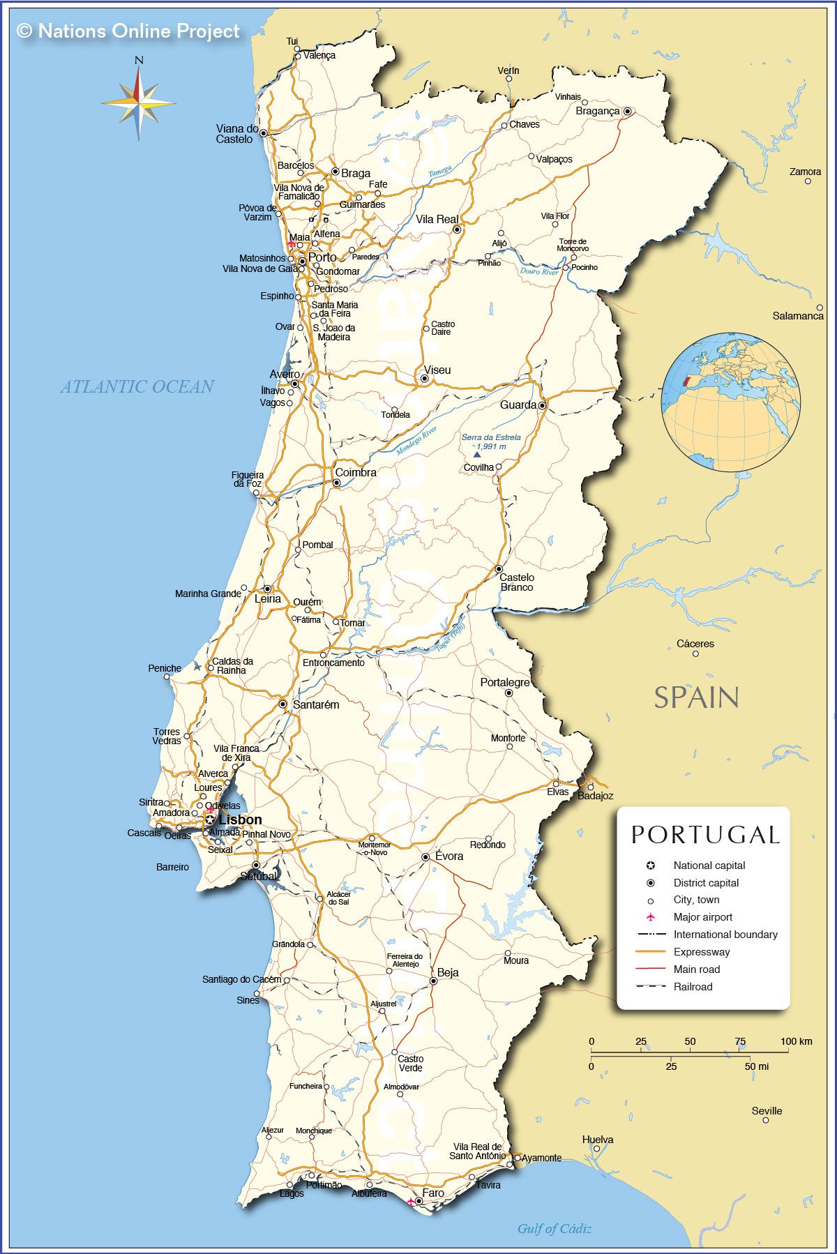 carte du portugal en francais