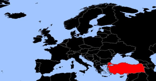 Turquie sur une carte de l'Europe