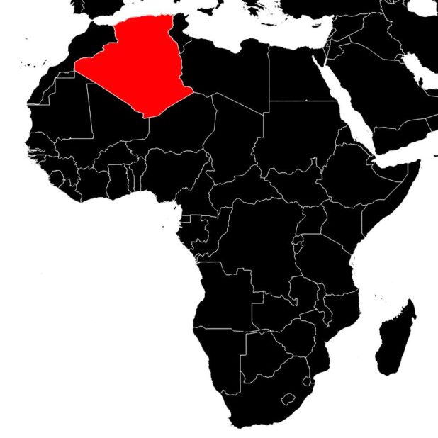 Algérie sur une carte de l'Afrique