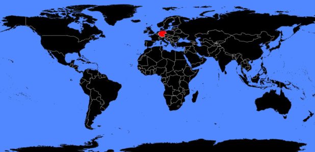 Allemagne sur une carte du monde