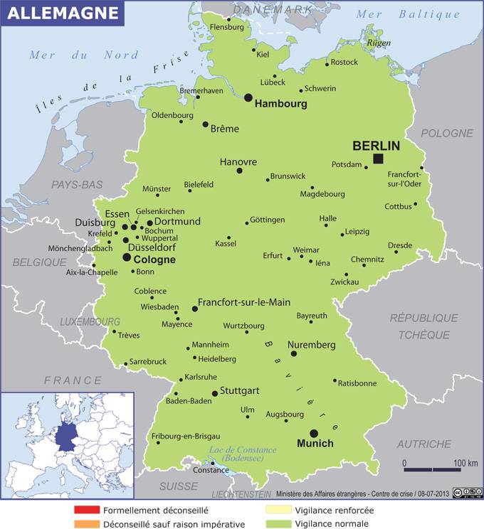 carte des villes allemandes