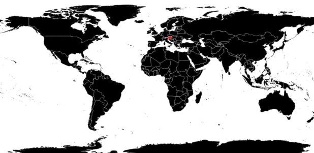Autriche sur une carte du monde