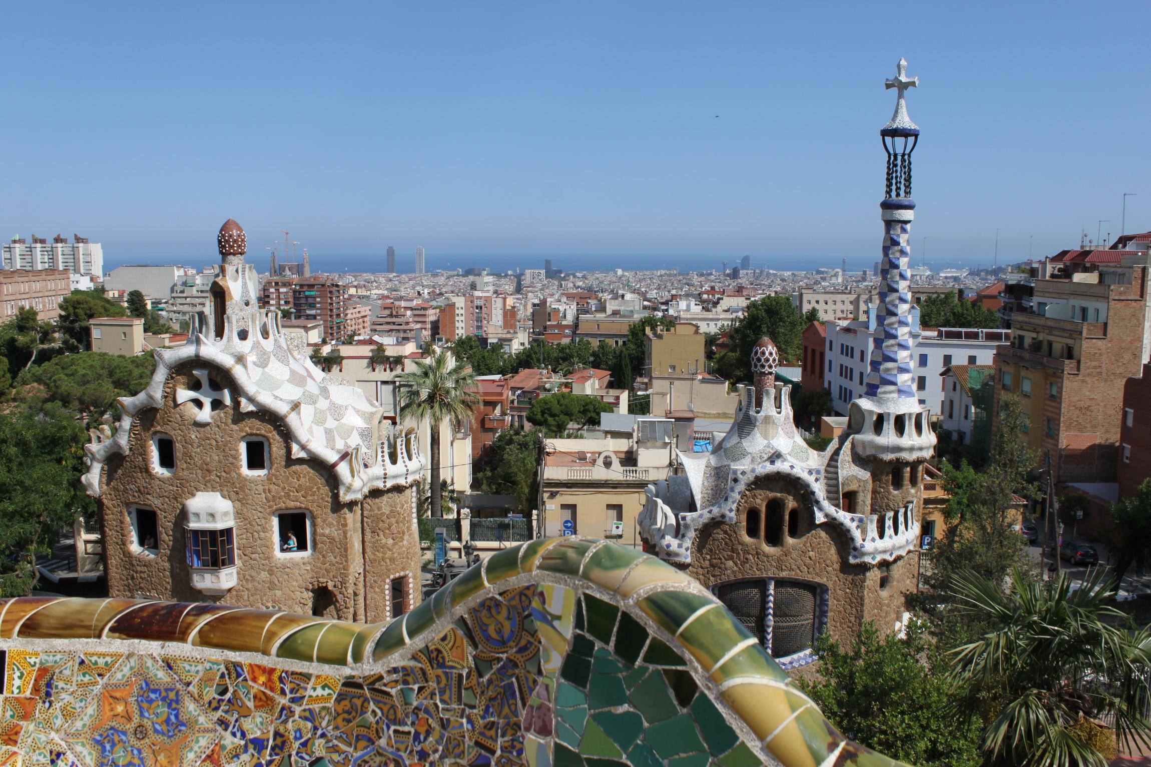 Barcelone en Espagne et le Parc Guell Barcelone en Espagne et le Parc Guell
