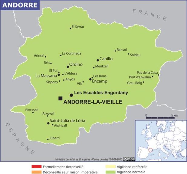 Carte de l'Andorre